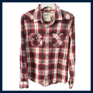 Vans Off The Wall Plaid Western Snap Button Long Sleeve Unisex Shirt Size M